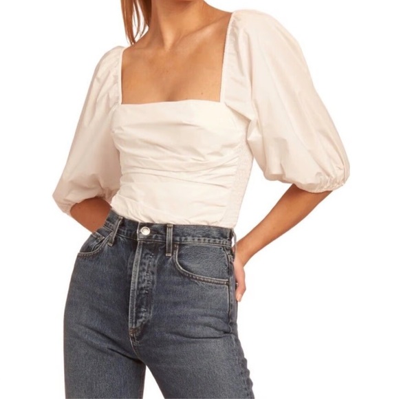 NWOT AMANDA UPRICHARD Lucrezia Thong Bodysuit In White